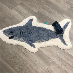 Pillowfort Blue and White Shark bath Mat and soap dispenser 🦈 🧼